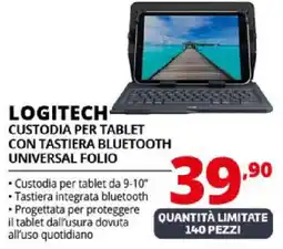 Comet LOGITECH Custodia per tablet con tastiera bluetooth universal folio offerta