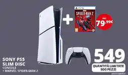 Comet SONY PS5 SLIM DISC CONSOLE + MARVEL SPIDER-MAN 2 offerta