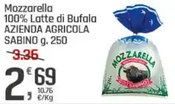 Supermercati Dok Mozzarella 100% Latte di Bufala AZIENDA AGRICOLA SABINO offerta