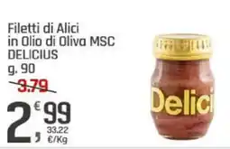 Supermercati Dok Filetti di Alici in Olio di Oliva MSC DELICIUS offerta