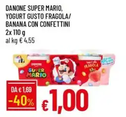 IperFamila Danone super mario, yogurt gusto fragola/ banana con confettini offerta