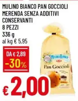 IperFamila Mulino bianco pan goccioli merenda senza additivi conservanti 8 pezzi offerta