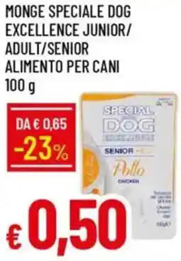 IperFamila Monge speciale dog excellence junior/ adult/senior alimento per cani offerta