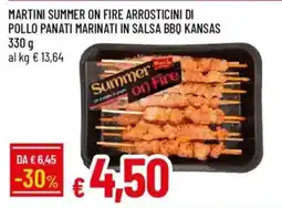 IperFamila Martini summer on fire arrosticini di pollo panati marinati in salsa BBQ kansas offerta