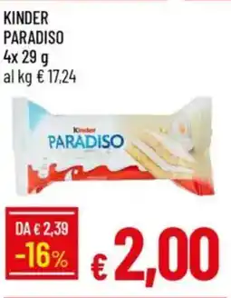 IperFamila Kinder paradiso offerta