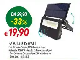 IperFamila Faro led 15 watt offerta