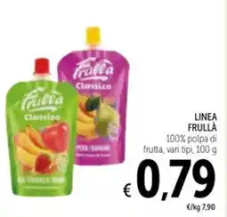 Spazio Conad LINEA FRULLÀ 100% polpa di frutta, vari tipi offerta