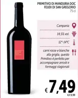 Spazio Conad Primitivo di manduria doc feudi di san gregorio offerta