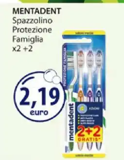 Acqua & Sapone MENTADENT Spazzolino Protezione Famiglia x2 +2 offerta