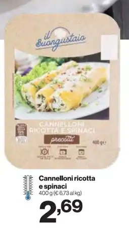 In'S Mercato Cannelloni ricotta e spinaci offerta