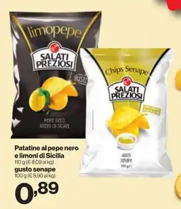 In'S Mercato Patatine al pepe nero e limoni di Sicilia gusto senape offerta