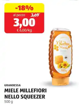 ALDI Grandessa miele millefiori nello squeezer offerta