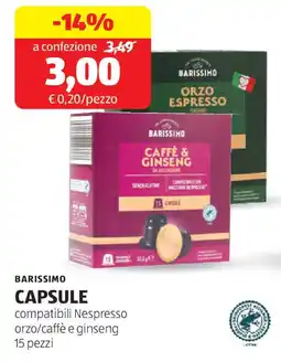 ALDI Barissimo capsule offerta