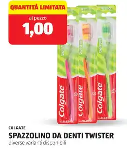 ALDI Colgate spazzolino da denti twister offerta