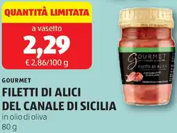 ALDI Gourmet filetti di alici del canale di sicilia offerta