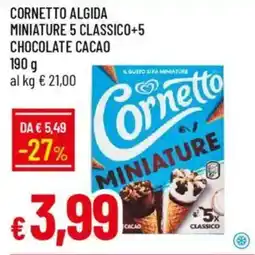 IperFamila Cornetto algida miniature 5 classico+5 chocolate cacao offerta