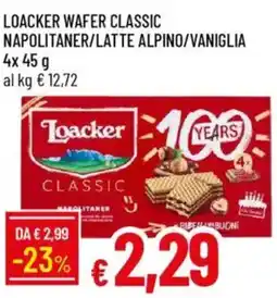 IperFamila Loacker wafer classic napolitaner/latte alpino/vaniglia offerta