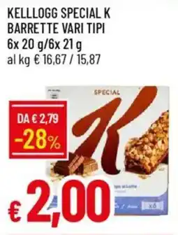 IperFamila KELLLOGG SPECIAL K BARRETTE VARI TIPI offerta