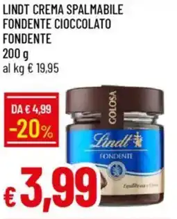IperFamila Lindt crema spalmabile fondente cioccolato fondente offerta