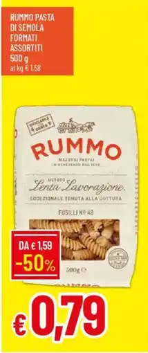 IperFamila Rummo pasta di semola formati assortiti offerta