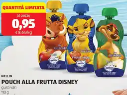 ALDI Mellin pouch alla frutta disney offerta