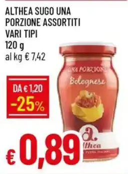 IperFamila Althea sugo una porzione assortiti vari tipi offerta