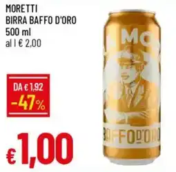 IperFamila Moretti birra BAFFO D'ORO offerta