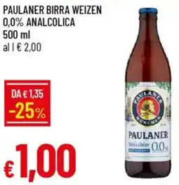 IperFamila Paulaner birra weizen 0,0% analcolica offerta