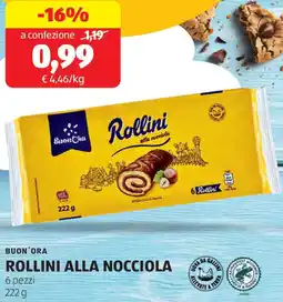 ALDI Buon'ora rollini alla nocciola offerta