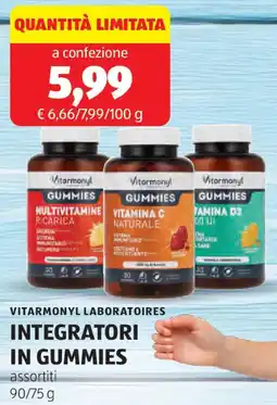 ALDI Vitarmonyl laboratoires integratori in gummies offerta