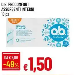 IperFamila O.B. procomfort assorbenti interni 16 pz offerta