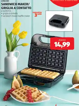 ALDI Ambiano sandwich maker/griglia a contatto offerta
