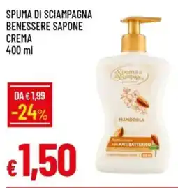 IperFamila Spuma di sciampagna benessere sapone crema offerta