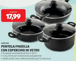 ALDI Crofton pentola/padella con coperchio in vetro offerta