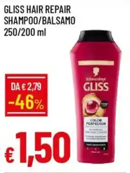 IperFamila Gliss hair repair shampoo/balsamo offerta
