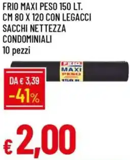 IperFamila Frio maxi peso 150 lt. cm 80 x 120 con legacci sacchi nettezza condominiali 10 pezzi offerta