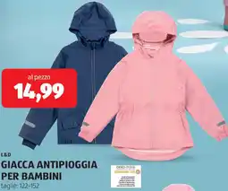 ALDI L&d giacca antipioggia per bambini offerta