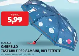 ALDI Lily & dan ombrello tascabile per bambini, riflettente offerta