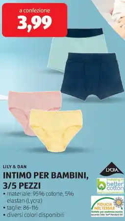 ALDI Lily & dan intimo per bambini, 3/5 pezzi offerta