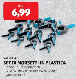 ALDI Workzone set di morsetti in plastica offerta