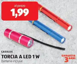 ALDI Casalux torcia a led 1 w offerta