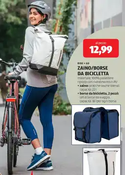 ALDI Ride + go zaino/borse da bicicletta offerta