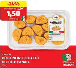 ALDI Il podere bocconcini di filetto di pollo panati offerta