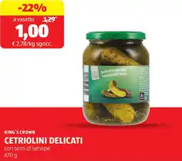 ALDI King's crown cetriolini delicati offerta