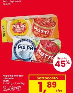 Interspar Polpa di pomodoro o datterini Mutti offerta