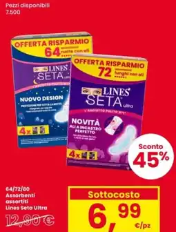 Interspar 64/72/80 Assorbenti assortiti Lines Seta Ultra offerta