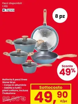 Interspar Batteria 8 pezzi linea Stone Skys offerta