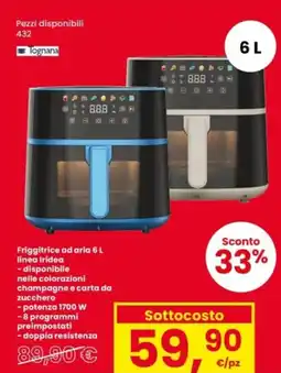 Interspar Friggitrice ad aria 6 L linea Iridea offerta