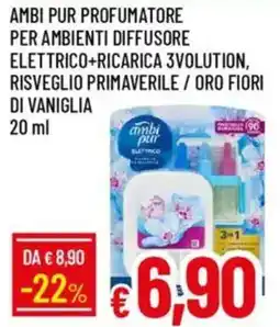 IperFamila AMBI PUR Profumatore per ambienti diffusore elettrico ricarica 3volution, risveglio primaverile / oro fiori di vaniglia offerta