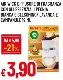 IperFamila Air wick diffusore di fragranza con oli essenziali peonia bianca e gelsomino/ lavanda e campanule offerta